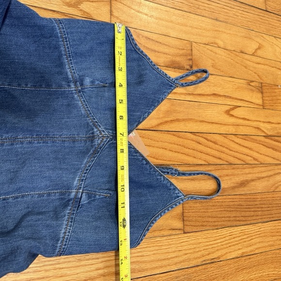 Reformation NWT Gabriella Denim Midi V-Neck Center Seam Dress Size 2 - Picture 10 of 10